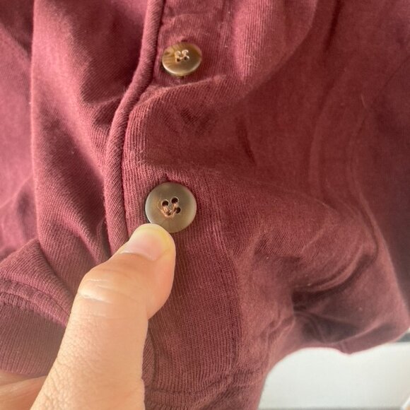 Vintage Gap Maroon Cardigan - Ribbed Crew Neck-Unique Pocket Detail-90s GorpCore - Picture 6 of 7